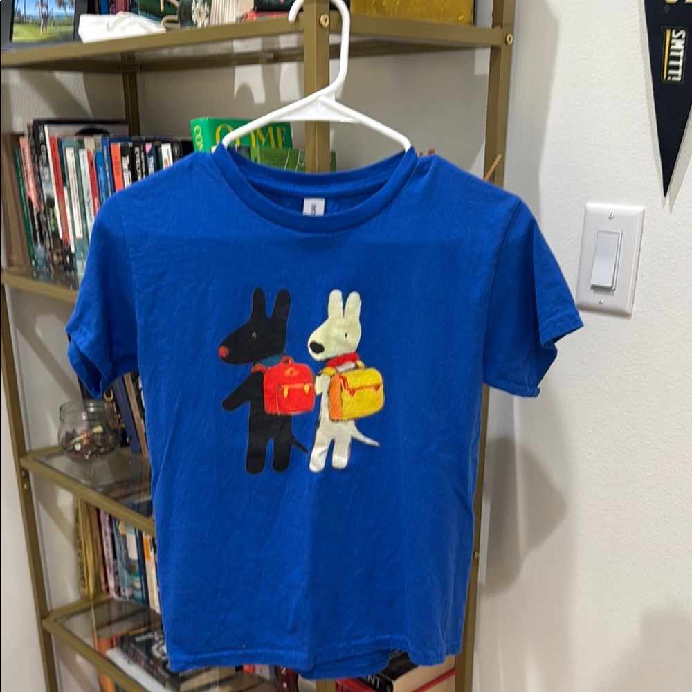 Blue Shirt with Cartoon Print